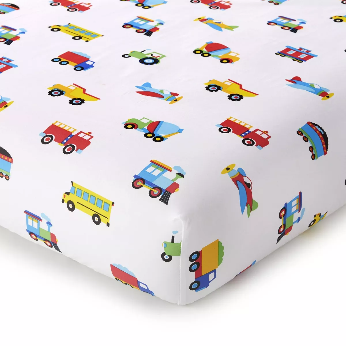 4pc Toddler Trains with Planes and Trucks Cotton Bed in a Bag - WildKin