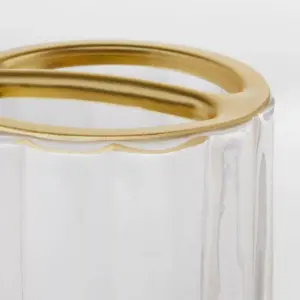 Fluted Glass Solid Toothbrush Holder Clear - Threshold™