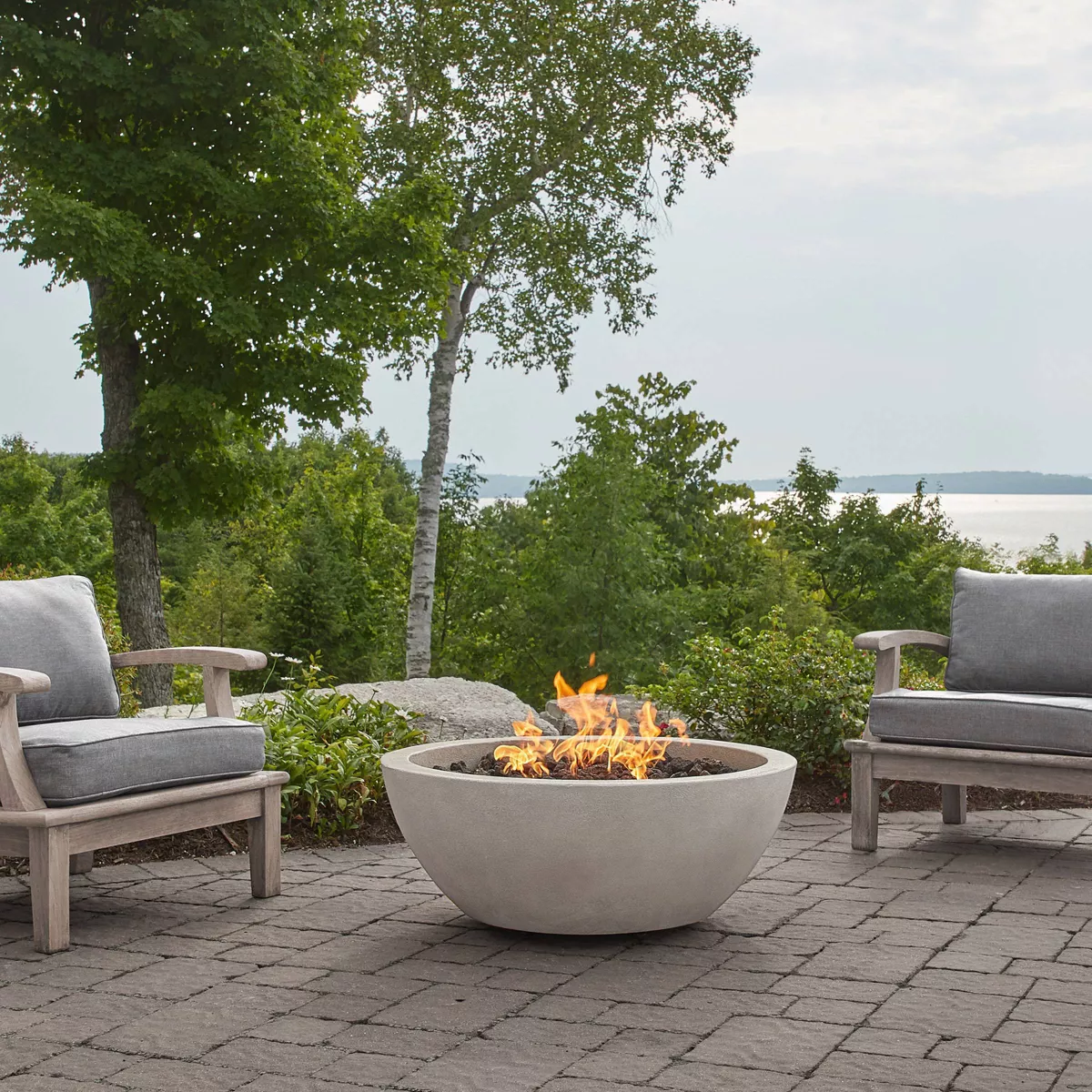 Caro Medium Natural Gas Fire Bowl Fog - Jensen Co.