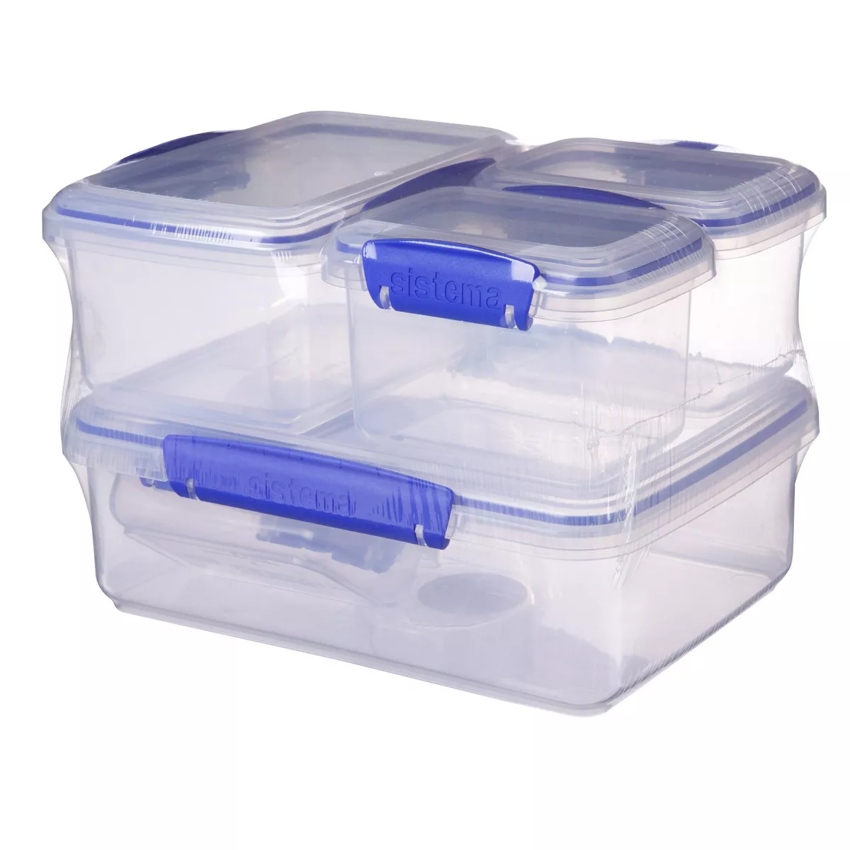 Sistema 12pc Plastic Food Storage Container Set Blue