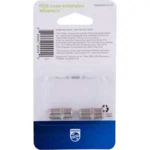 Philips RG6 Coax Extension Adapters 2pk - Gray
