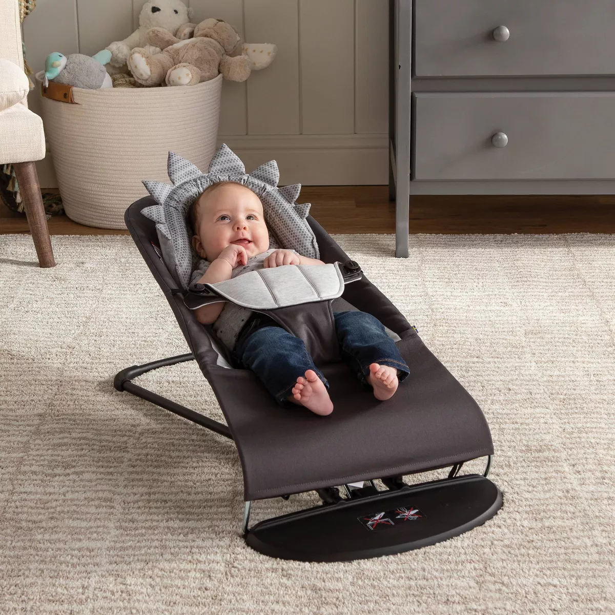 Boppy Preferred Head and Neck Support - Gray Dinosaurs