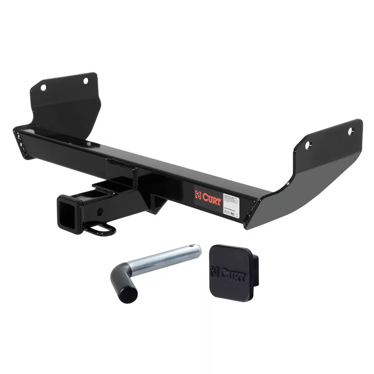 CURT 13065 Heavy Duty 2" Receiver Class 3 Trailer Towing Hitch w/ CURT 21510 Trailer 5/8" Hitch Pin Clip Set & CURT 22272 Rubber Tube Cover