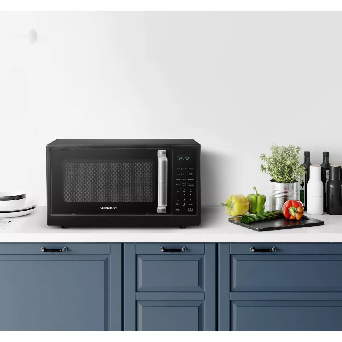 Calphalon 1.3 cu ft 1000W Air Fry Microwave Oven - Matte Black