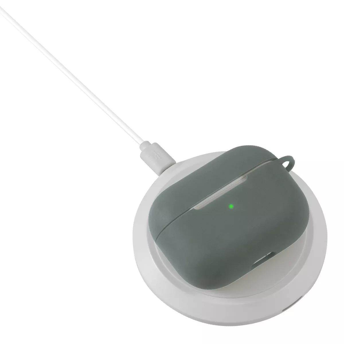 Insten Silicone Protective Case with Carabiner Clip Compatible With Apple AirPods Pro, Green