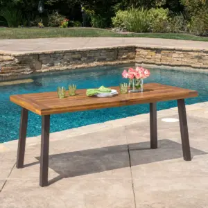 Della Rectangle Acacia Wood Dining Table - Teak Finish - Christopher Knight Home