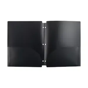 Staples 2 Pocket Poly Folder Black 920300