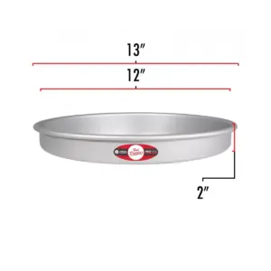 Fat Daddio's PRD-122 Anodized Aluminum Round Cake Pan with Solid Bottom, 12 x 2