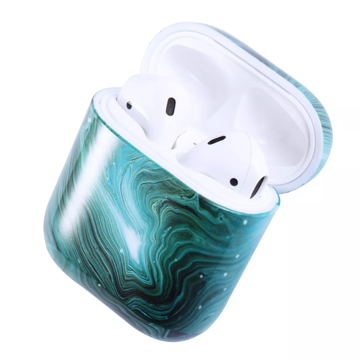 Insten Marble Case for Airpods 1 & 2, Glossy Pattern Soft TPU Skin Cover Charging Case, Green