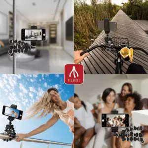 Tzumi ONAIR Selfie Tripod Stick with Flexible Smartphone Stand - Black
