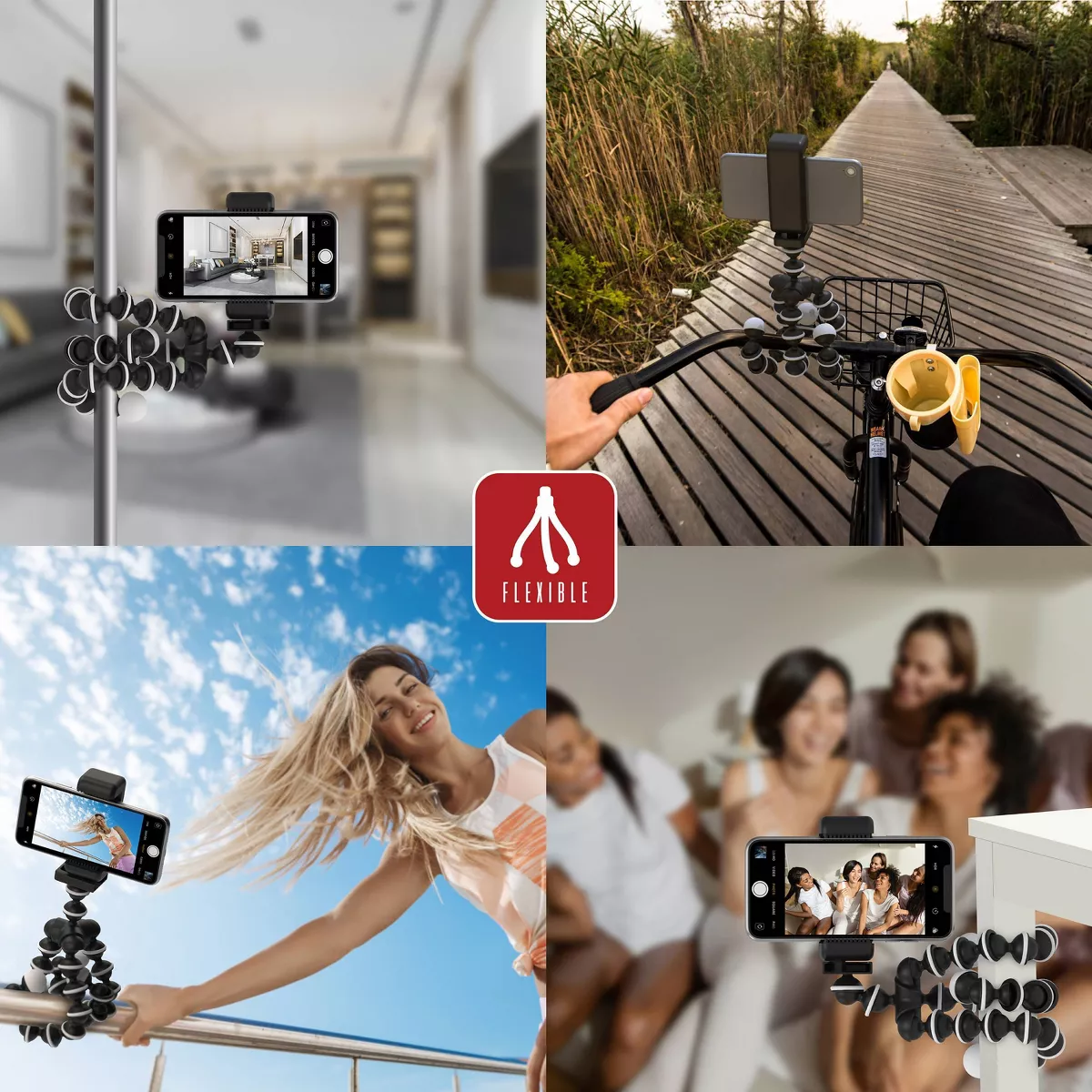 Tzumi ONAIR Selfie Tripod Stick with Flexible Smartphone Stand - Black