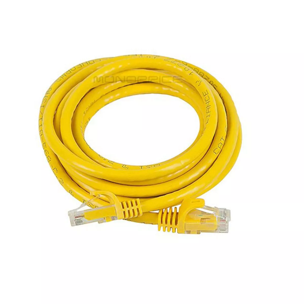 Monoprice Cat6 Ethernet Patch Cable - 7 Feet - Yellow | Network Internet Cord - RJ45, Stranded, 550Mhz, UTP, Pure Bare Copper Wire, 24AWG - Flexboot
