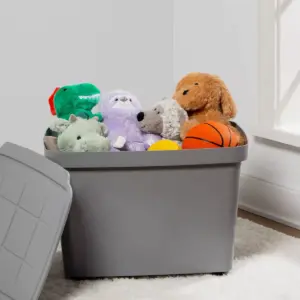 21.1gal Rolling Toy Chest Gray - Room Essentials™