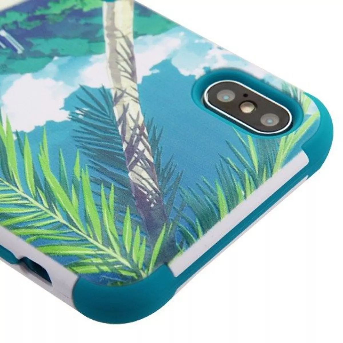 MYBAT For Apple iPhone XS Max Teal Palm Beach Tuff Hard TPU Plastic Case Cover