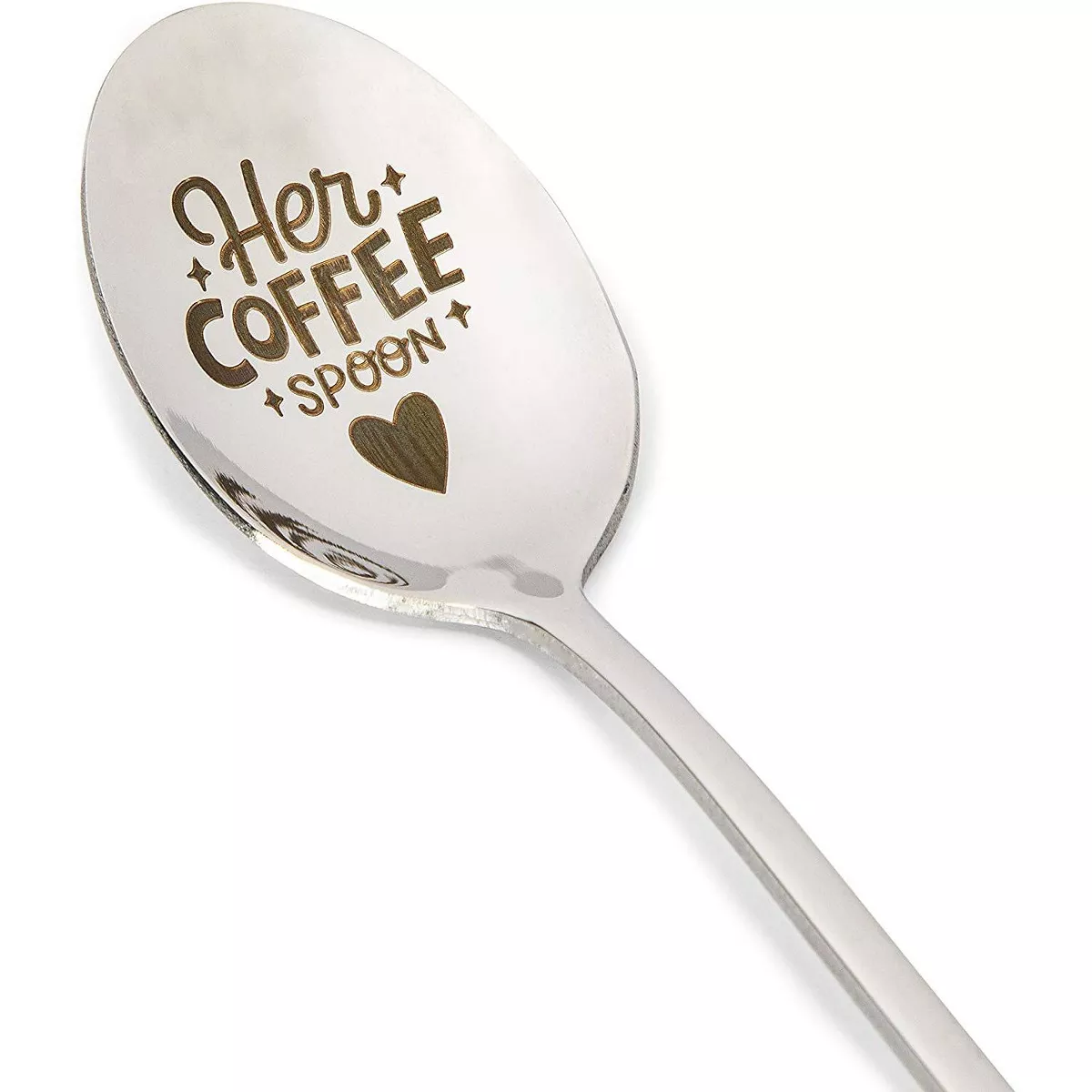 Engraved Spoon Gift Set, His Coffee Spoon, Her Coffee Spoon (7.8 In, 2 Pack)