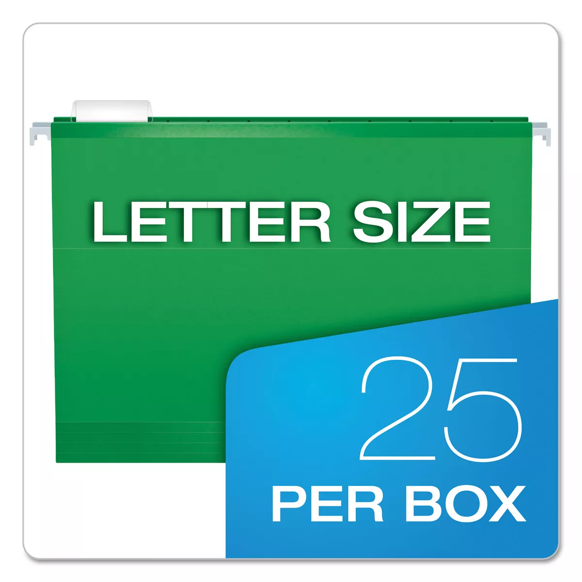 Pendaflex Reinforced Hanging Folders 1/5 Tab Letter Bright Green 25/Box 415215BGR