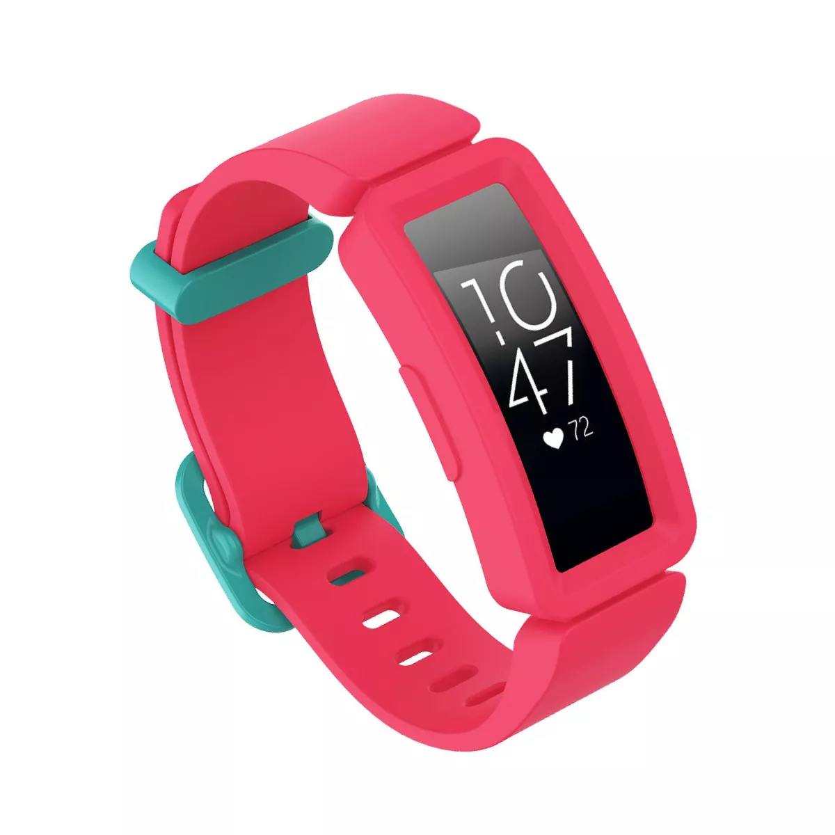 Insten Soft Silicone Replacement Band For Fitbit Inspire HR & Inspire / Inspire 2 & Ace 2, Pink/Green Clip