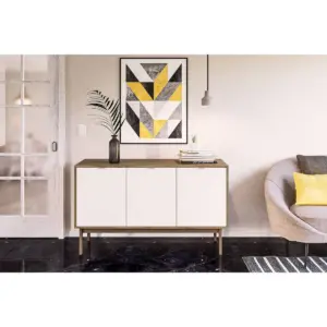 Sienna Sideboard Walnut and White - Chique