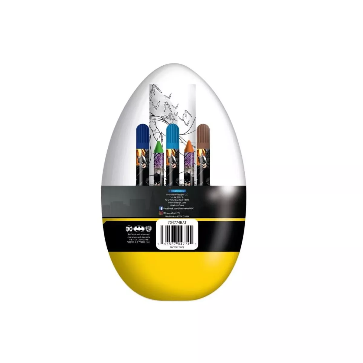 Innovative Designs DC Batman Activity Egg Craft Kit | Coloring Pages | Stickers | Markers | Crayons