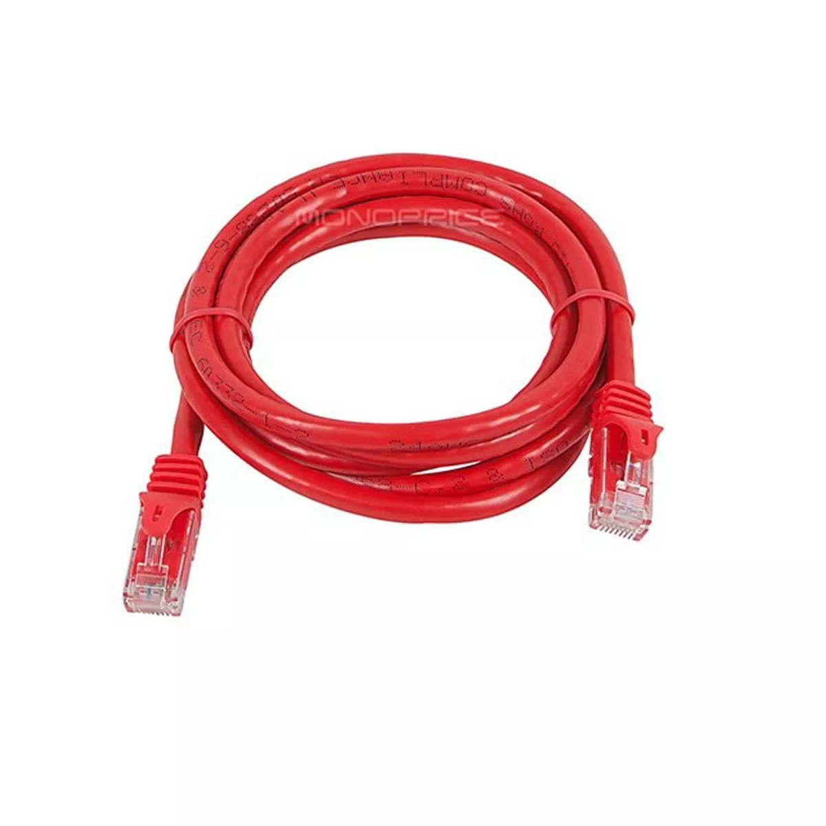 Monoprice Cat6 Ethernet Patch Cable - 5 Feet - Red | Network Internet Cord - RJ45, Stranded, 550Mhz, UTP, Pure Bare Copper Wire, 24AWG - Flexboot