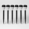 6pk Solar Rounded Pathway Lights Black - Room Essentials™