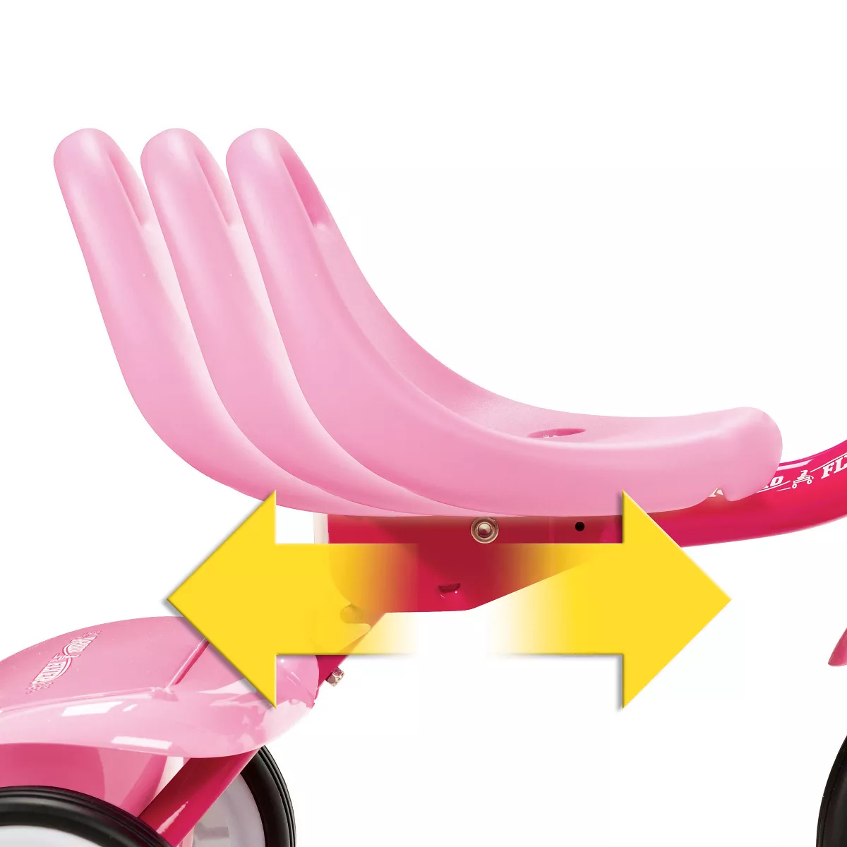 Radio Flyer 415PS Kids Readily Assembled Steel Framed Adjustable Beginner Fold 2 Go Trike with Spacious Storage Bin and Handle Streamers, Pink