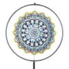 70.9" Metal Mandela Laser Spinner Garden Stake Black/Blue - Exhart