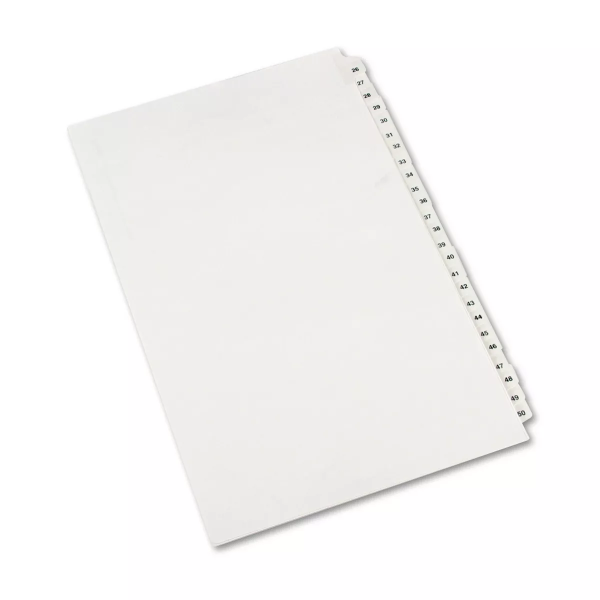 Avery-Style Legal Exhibit Side Tab Divider Title: 26-50 14 x 8 1/2 White 01431