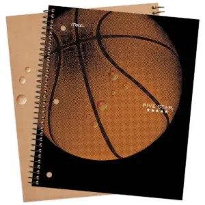 Spiral Notebook 1 Subject Wide Ruled Sports Basketball - Five Star