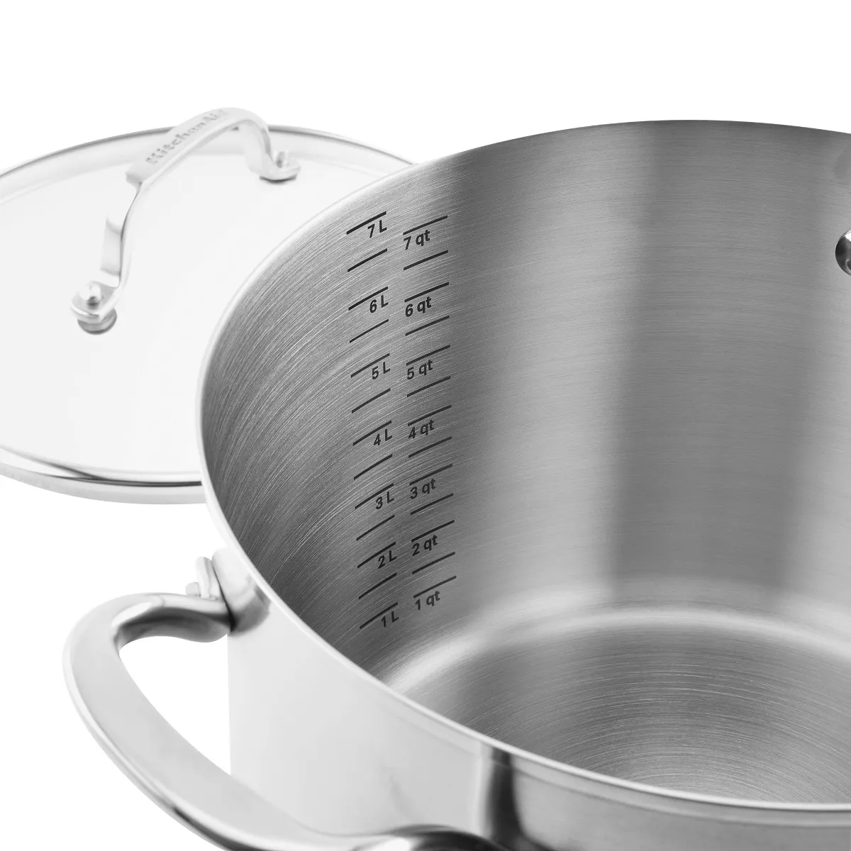 KitchenAid 3-Ply Base Stainless Steel 8qt Stockpot with Lid