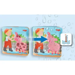 HABA Animal Wash Day - Magic Bath Book - Wipe with Warm Water and the