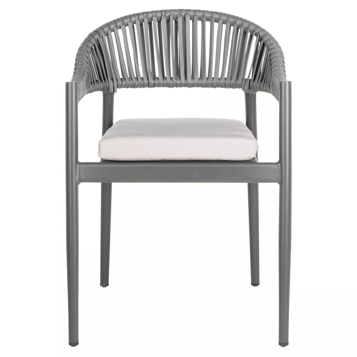 Greer 2pk Stackable Rope Accent Chair - Gray/Gray Cushion - Safavieh