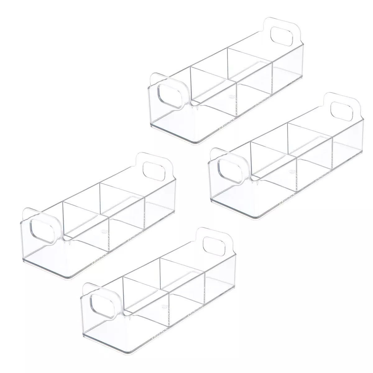 mDesign Plastic Kitchen Tea Bag Organizer Storage Caddy Holder, 4 Pack - Clear