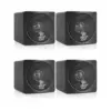 Pyle PCB3BK Full Range 3 Inch 100 Watt Mini Cube Bookshelf Stereo Speakers for Home Theater Surround Sound System with Video Shield, Black (4 Pack)