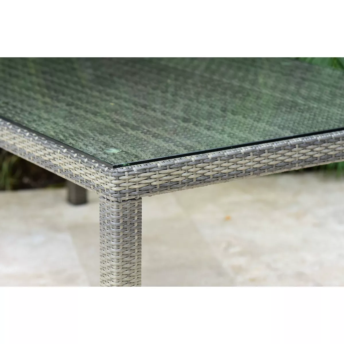 Clacton 7pc Wicker Patio Dining Set with Rectangular Table - Amazonia