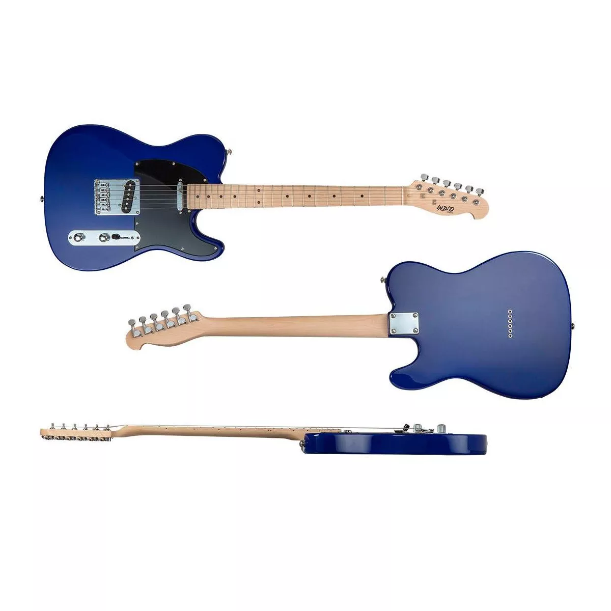 Monoprice Indio Retro Classic Electric Guitar - Blue, With Gig Bag