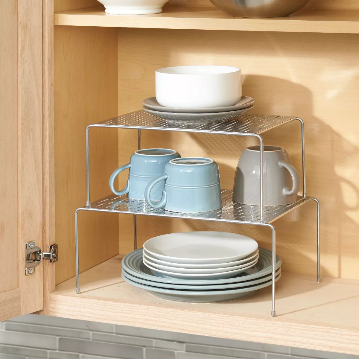 InterDesign Expandable & Stackable Storage Shelves Silver