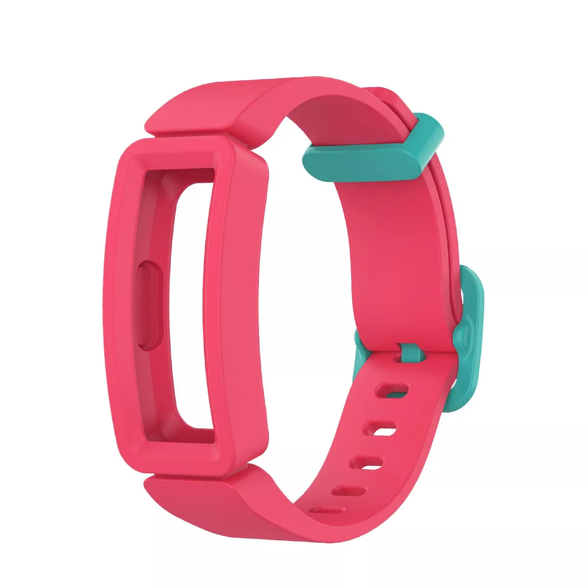 Insten Soft Silicone Replacement Band For Fitbit Inspire HR & Inspire / Inspire 2 & Ace 2, Pink/Green Clip