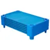ECR4Kids Streamline Stackable Toddler Naptime Cot, 40" L x 23" W, Ready-to-Assemble, Blue (set of 6)