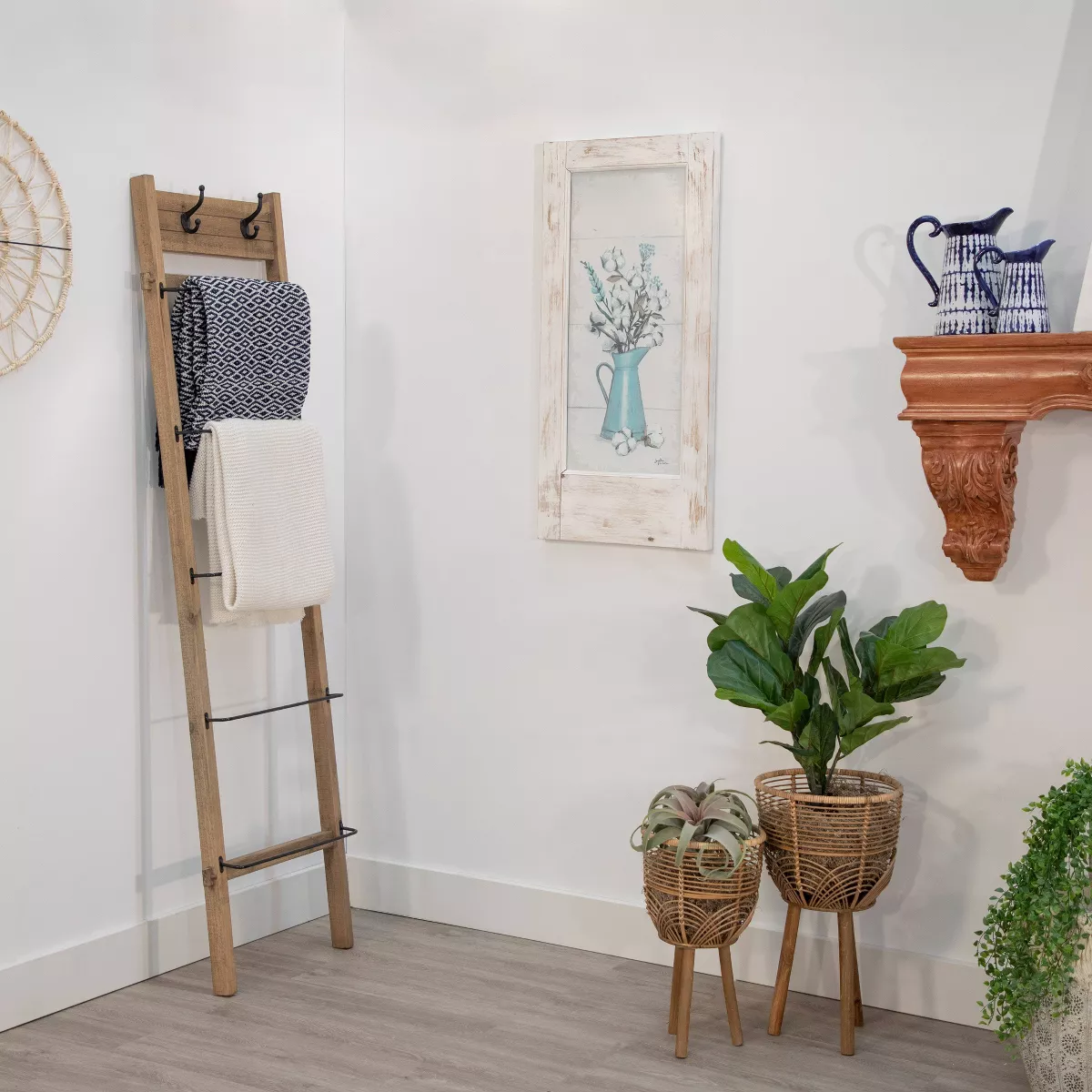 Set of 2 Wicker Planters Natural - Sagebrook Home