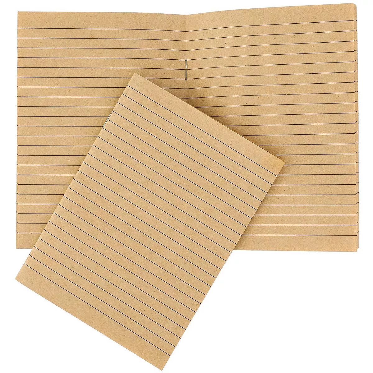 Paper Junkie 12-Pack Mini Brown Kraft Composition Pocket Travel Lined Journal Notebooks (5.5 x 4 in, 32 Sheet)