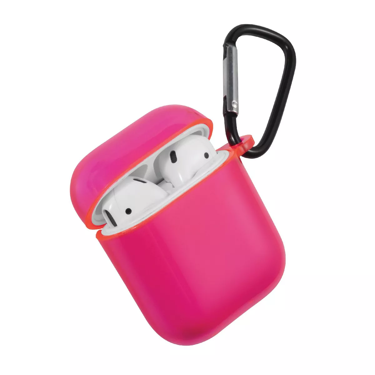 Insten Bright Color Case For AirPods 1 & 2, Soft TPU Skin Protective Cover, Clear Rose Red