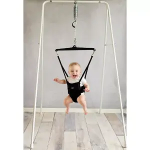 Jolly Jumper Baby Exerciser with Stand, Baby Bouncer for Active Babies, Safe Baby Jumper, White
