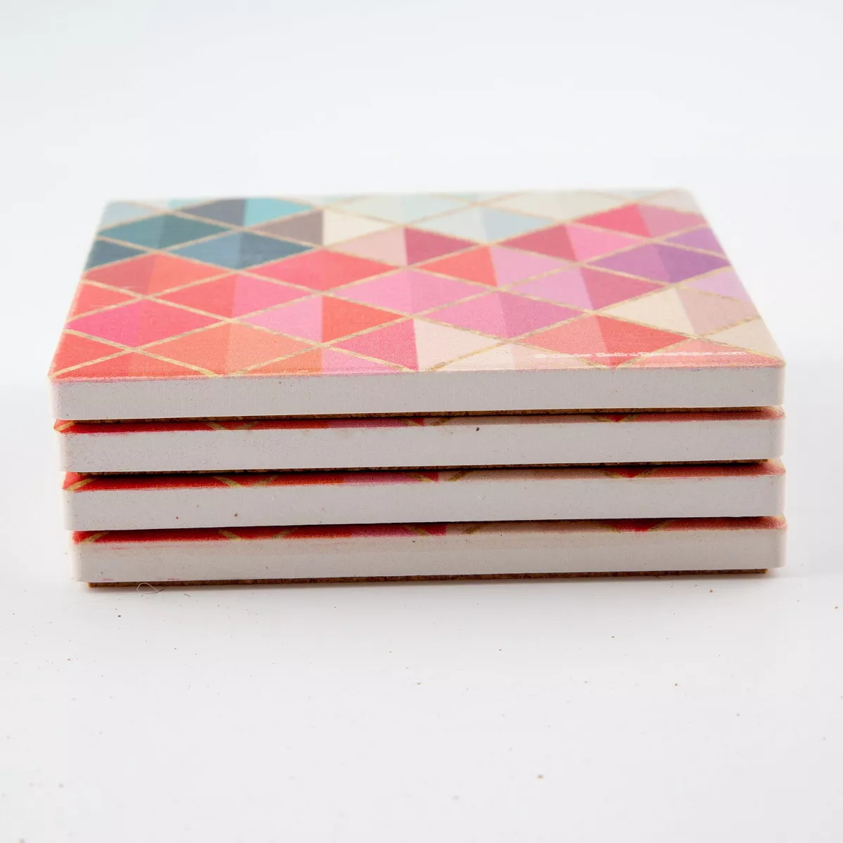 4pk Ceramic Rainbow Diamond Print Coasters - Thirstystone