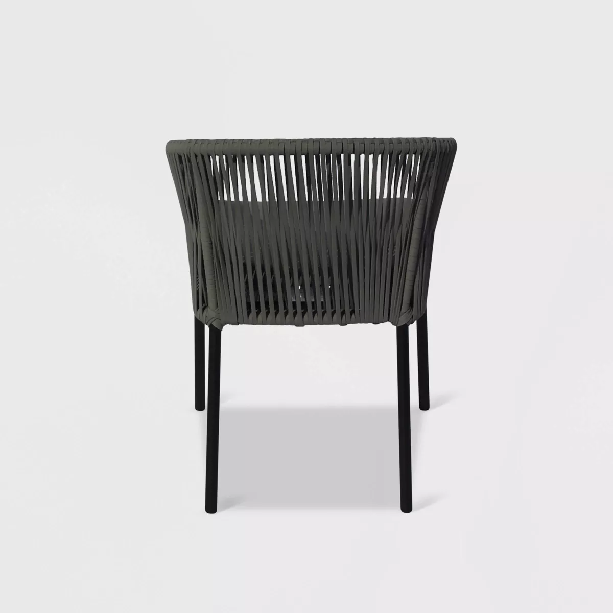 Osborne 2pk Aluminum Outdoor Dining Chairs Set with Cushions - Black - Courtyard Casual