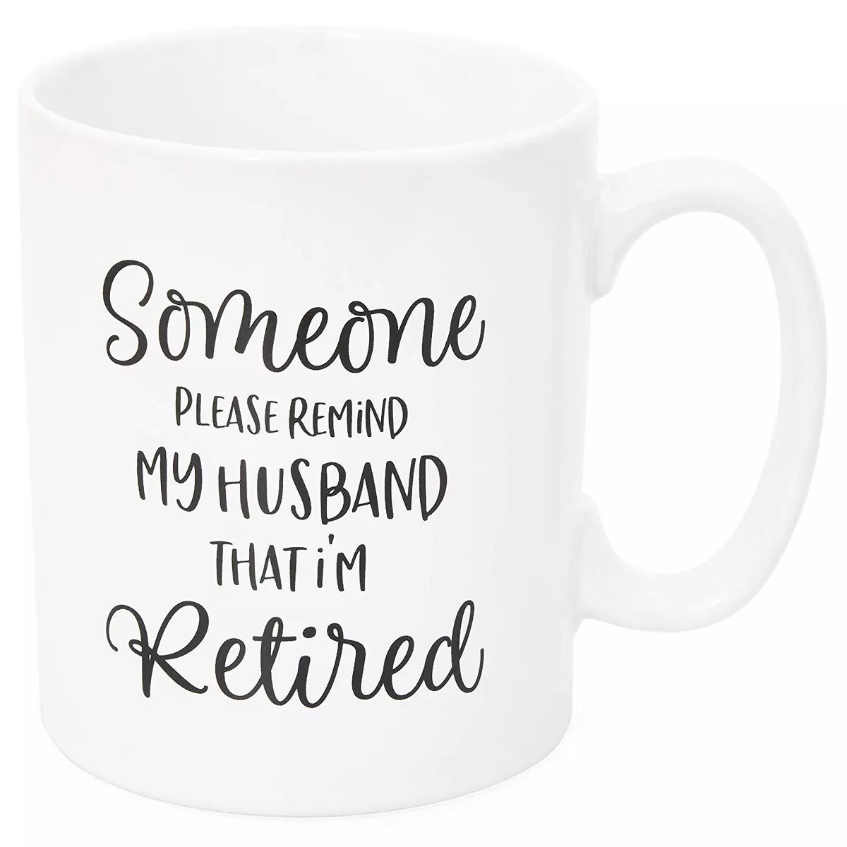 Sparkle and Bash 2-Pack White Funny Retirement White Coffee Mugs Tea Cup, Gag Gift for Husband & Wife