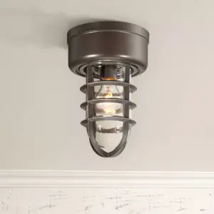 John Timberland Nautical Outdoor Ceiling Light Fixture Bronze Cage 10 3/4