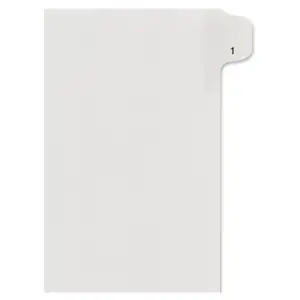 Avery Allstate-Style Legal Exhibit Side Tab Divider Title: 1 Letter White 25/Pack 82199