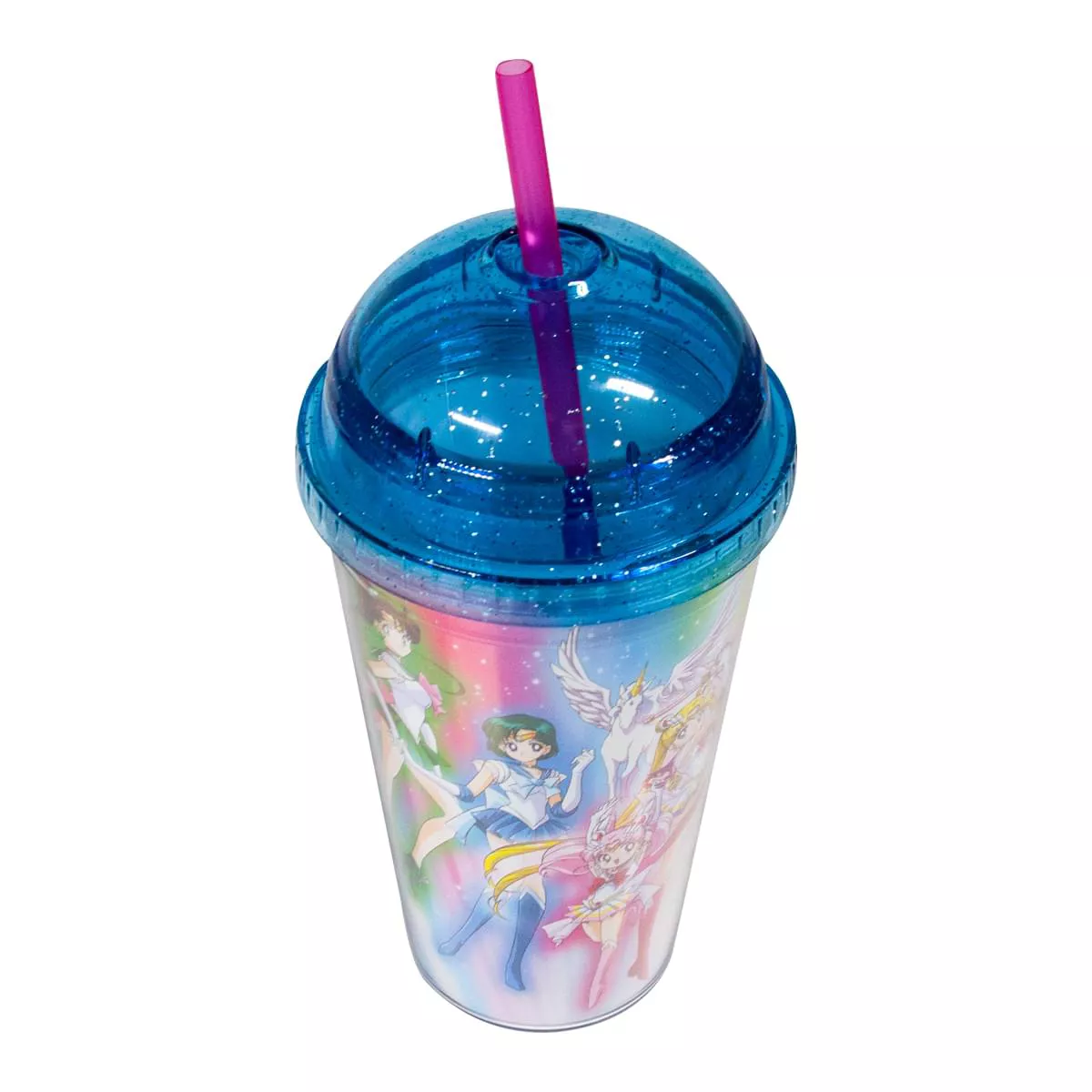 Just Funky Sailor Moon 16oz. Carnival Cup with Glitter Dome Lid