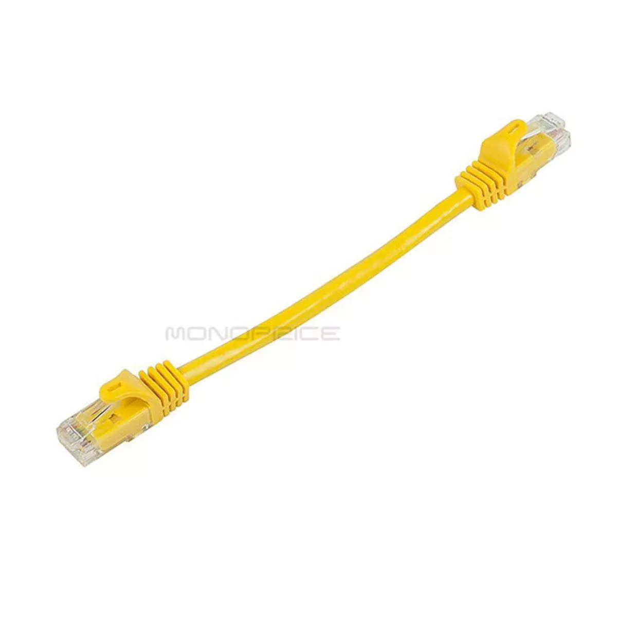 Monoprice Cat6 Ethernet Patch Cable - 0.5 Feet - Yellow | Network Internet Cord - RJ45, Stranded, 550Mhz, UTP, Pure Bare Copper Wire, 24AWG - Flexboot